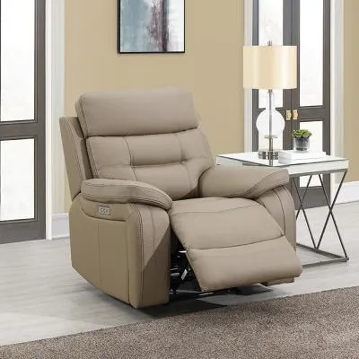 Belgravia Power Recliner Armchair - Taupe, Leather