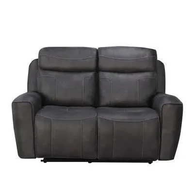 Carlo 2-Seater Power Recliner Sofa - Dark Grey, Leather