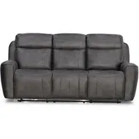 Carlo 3-Seater Power Recliner Sofa - Dark Grey, Leather