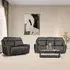 Carlo 3+2 Seater Power Recliner Sofa Set - Dark Grey, Leather