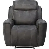 Carlo Power Recliner Armchair - Dark Grey, Leather