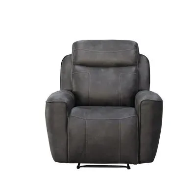 Carlo Power Recliner Armchair - Dark Grey, Leather image