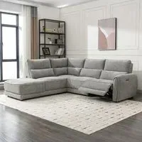 Ellie Corner Chaise Sofa - Light Grey, Fabric