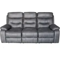 Gabrielle 3-Seater Recliner Sofa - Charcoal, Leather