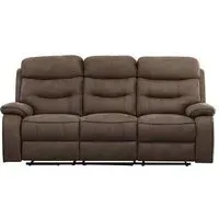 Gabrielle 3-Seater Recliner Sofa - Tawny Brown, Leather