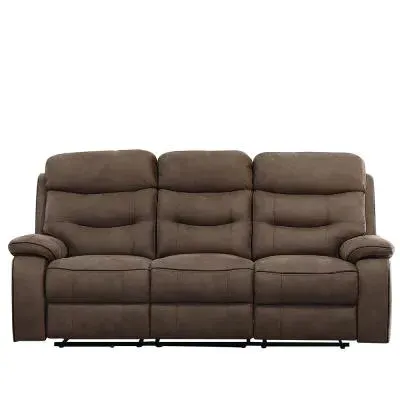 Gabrielle 3-Seater Recliner Sofa - Tawny Brown, Leather
