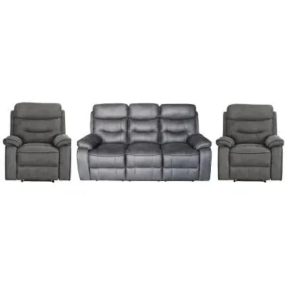Gabrielle 3+1+1 Seater Recliner Sofa Set - Charcoal, Leather image