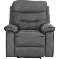 Gabrielle Manual Recliner Armchair - Charcoal, Leather