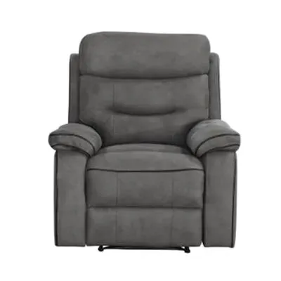 Gabrielle Manual Recliner Armchair - Charcoal, Leather image