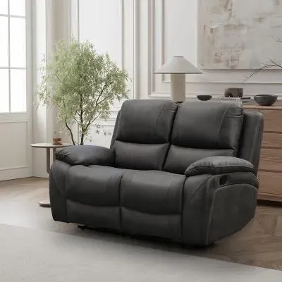 Isobella 2-Seater Manual Recliner Sofa - Charcoal, Fabric image