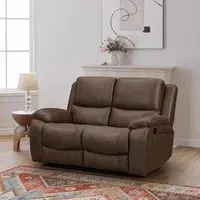 Isobella 2-Seater Manual Recliner Sofa - Chocolate, Fabric