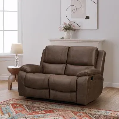 Isobella 2-Seater Manual Recliner Sofa - Chocolate, Fabric