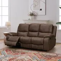 Isobella 3-Seater Recliner Sofa - Chocolate, Fabric