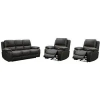 Isobella 3+1+1 Seater Recliner Sofa Set - Charcoal, Fabric