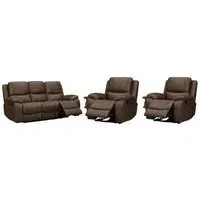 Isobella 3+1+1 Seater Recliner Sofa Set - Chocolate, Fabric