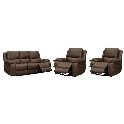 Isobella 3+1+1 Seater Recliner Sofa Set - Chocolate, Fabric