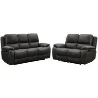 Isobella 3+2 Seater Manual Recliner Sofa Set - Charcoal, Fabric