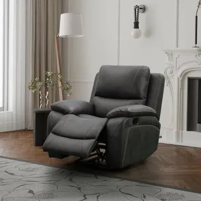 Isobella Manual Recliner Armchair - Charcoal, Fabric image