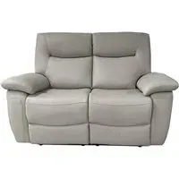Lucia 2-Seater Recliner Sofa - Pearl Grey, Leather