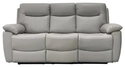 Lucia 3-Seater Recliner Sofa - Pearl Grey, Leather