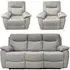 Lucia 3+1+1 Recliner Sofa Set - Pearl Grey, Leather