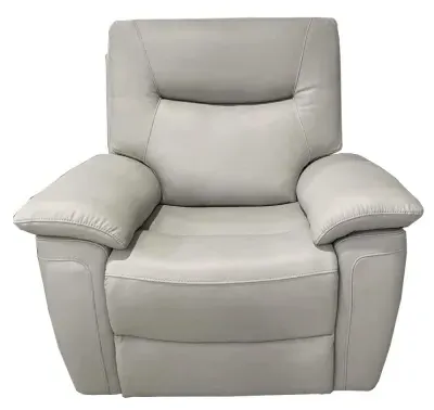 Lucia Recliner Armchair - Pearl Grey, Leather