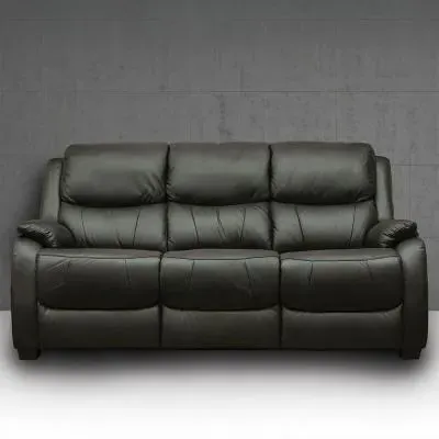 Palermo 3-Seater Recliner Sofa - Grey, Leather