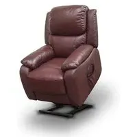 Palermo Power Recliner Armchair with Lift - Burgundy, Leather