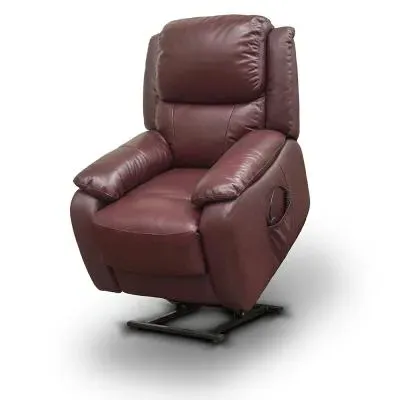 Palermo Power Recliner Armchair with Lift - Burgundy, Leather