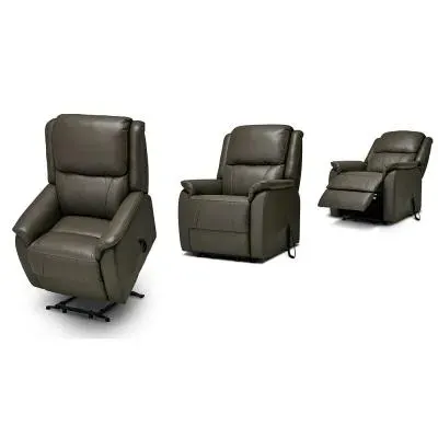 Palermo Power Recliner Armchair with Lift - Grey, Leather