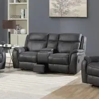 Phoenix 2-Seater Power Recliner Sofa - Charcoal, Leather