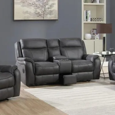 Phoenix 2-Seater Power Recliner Sofa - Charcoal, Leather
