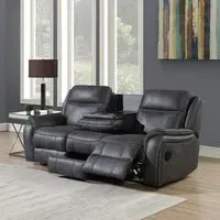 Phoenix 3-Seater Power Recliner Sofa - Charcoal, Leather