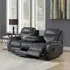 Phoenix 3-Seater Power Recliner Sofa - Charcoal, Leather