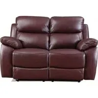 Rivoli 2-Seater Recliner Sofa - Burgundy, Leather