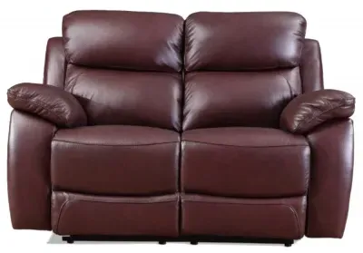 Rivoli 2-Seater Recliner Sofa - Burgundy, Leather image