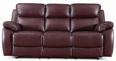 Rivoli 3-Seater Recliner Sofa - Burgundy, Leather