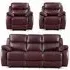 Rivoli 3+1+1 Recliner Sofa Set - Burgundy, Leather