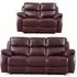 Rivoli 3+2 Seater Recliner Sofa Set - Burgundy, Leather