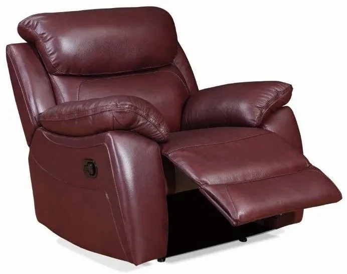 Rivoli Recliner Armchair - Burgundy, Leather