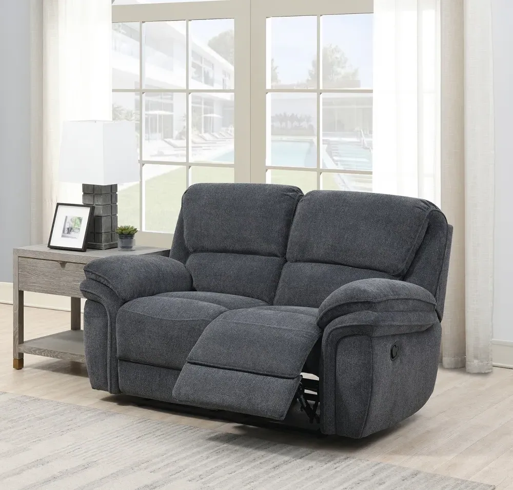 Sasha 2-Seater Recliner Sofa - Dark Grey, Fabric