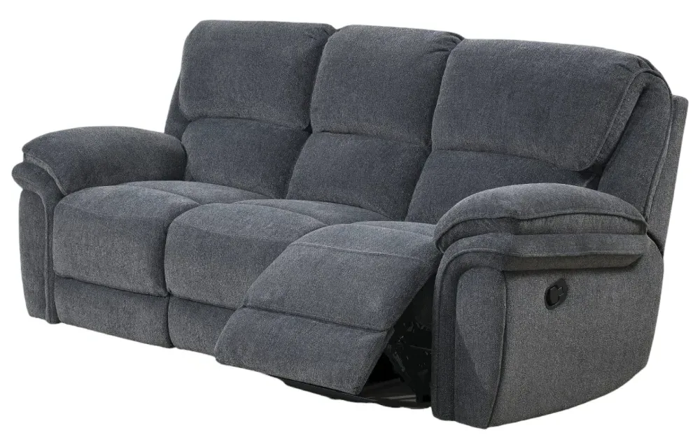 Sasha 3-Seater Recliner Sofa - Dark Grey, Fabric