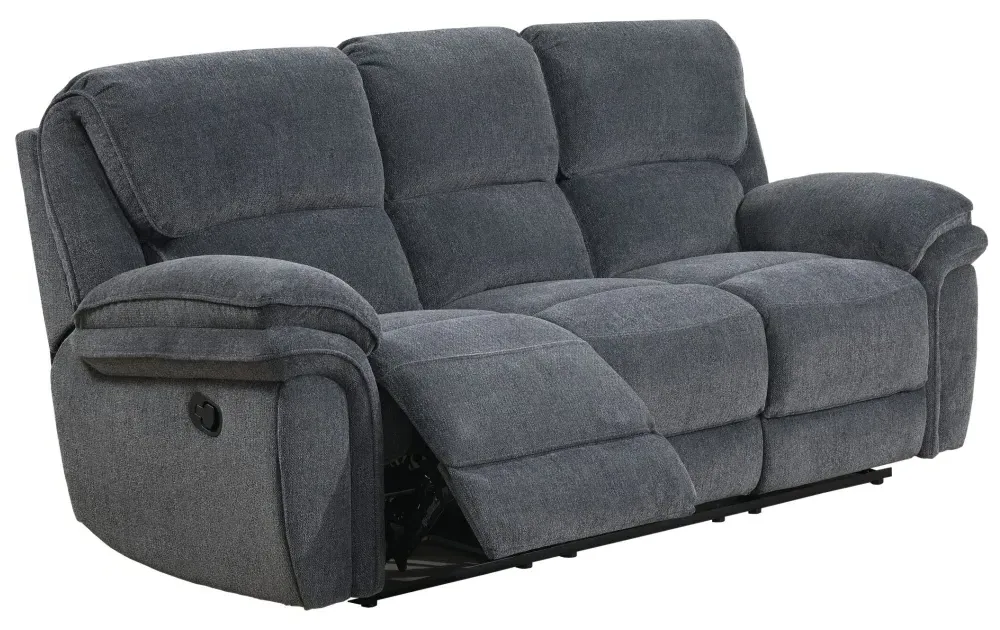 Sasha 3-Seater Recliner Sofa - Dark Grey, Fabric