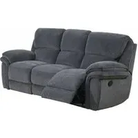 Sasha 3-Seater Recliner Sofa - Dark Grey, Fabric