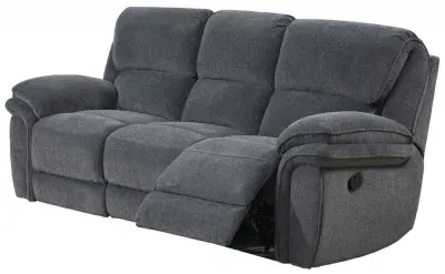 Sasha 3-Seater Recliner Sofa - Dark Grey, Fabric