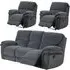 Sasha 3+1+1 Recliner Sofa Set - Dark Grey, Fabric