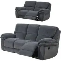 Sasha 3+2 Seater Recliner Sofa Set - Dark Grey, Fabric