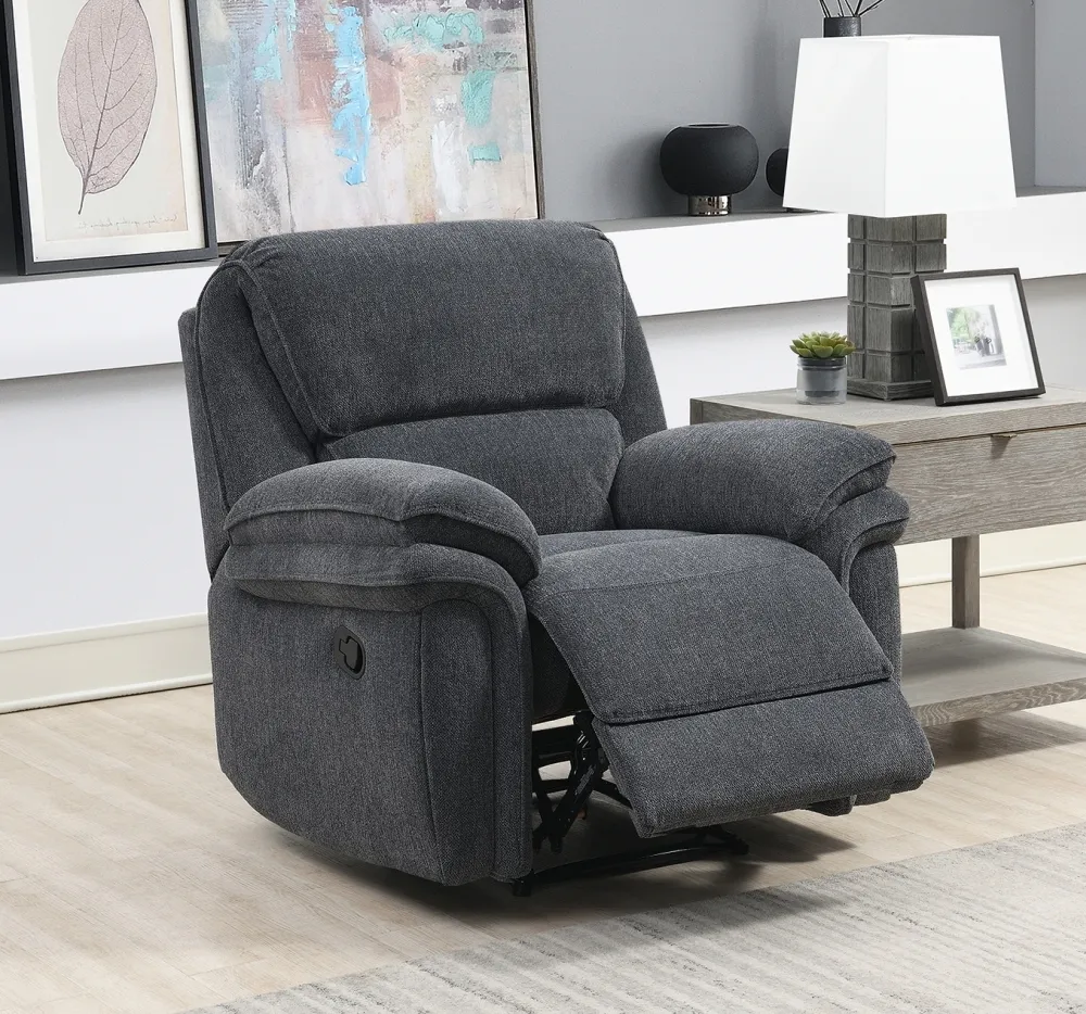 Sasha Recliner Armchair - Dark Grey, Fabric