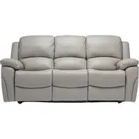 Sienna 3-Seater Recliner Sofa - Pearl Grey, Leather