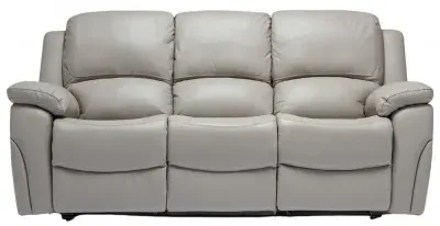 Sienna 3-Seater Recliner Sofa - Pearl Grey, Leather image